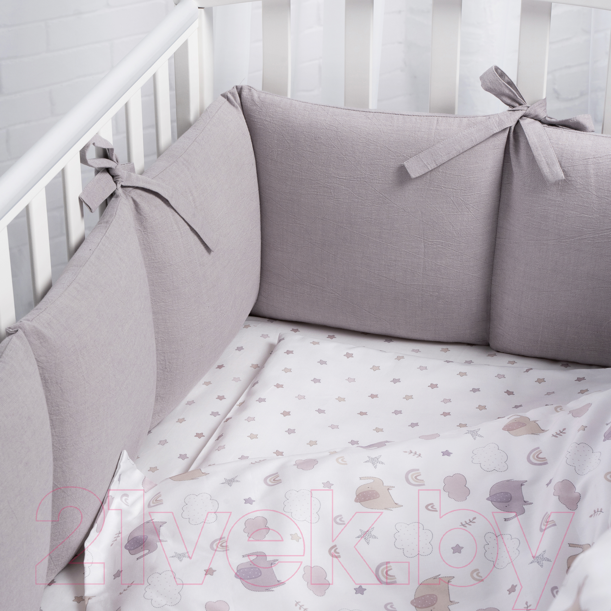 Комплект постельный для малышей Perina Fancy Слоники / F3-01.14