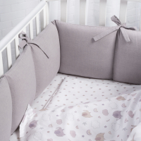 Комплект постельный для малышей Perina Fancy Слоники / F3-01.14 (3 предмета, лиловый) - 