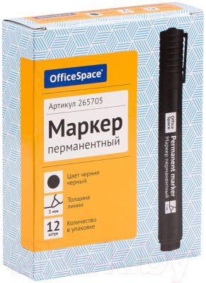 Маркер перманентный OfficeSpace 8004А / 265705 (черный)