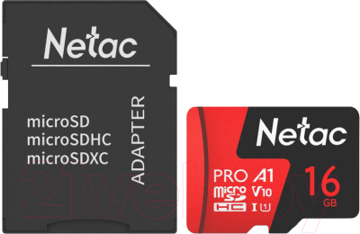 Карта памяти Netac MicroSD P500 Extreme Pro 16GB (NT02P500PRO-016G-R)