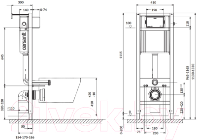 Инсталляция для унитаза Cersanit Aqua Smart M 40/63475 + P-BU-PRE/Cm (хром матовый)