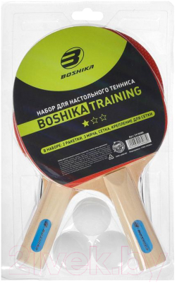 Набор для настольного тенниса Boshika Training / 5418088 (2 ракетки, 3 мяча, сетка, крепление)
