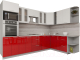 Готовая кухня Интерлиния Мила Gloss 1.88x3.0 правая (белый/красный) - 