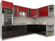 Готовая кухня Интерлиния Мила Gloss 1.88x3.0 правая (красный/черный) - 