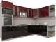 Готовая кухня Интерлиния Мила Gloss 1.88x3.0 правая (бордовый/черный) - 