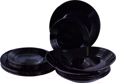 Набор тарелок Luminarc Harena Black N5162 (18шт)
