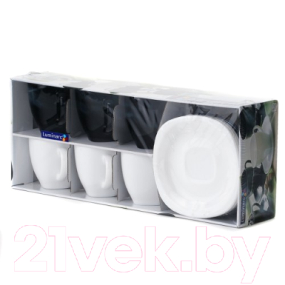 Набор для чая/кофе Luminarc Carine Black/White D2371