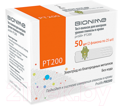 Тест-полоски для глюкометра Bionime PT 200 (50шт)