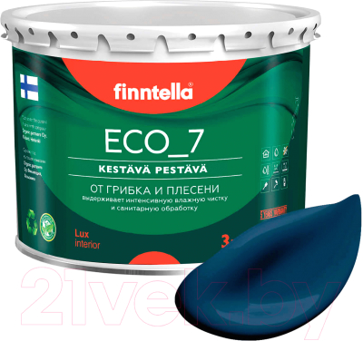 Краска Finntella Eco 7 Keskiyo / F-09-2-3-FL002 (2.7л, темно-синий)