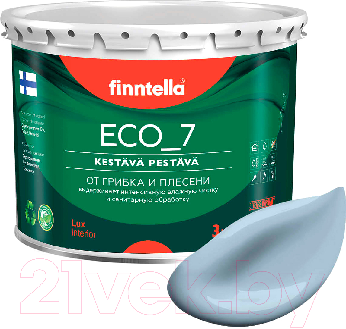 Краска Finntella Eco 7 Niagara / F-09-2-3-FL006 (2.7л, серо-голубой)