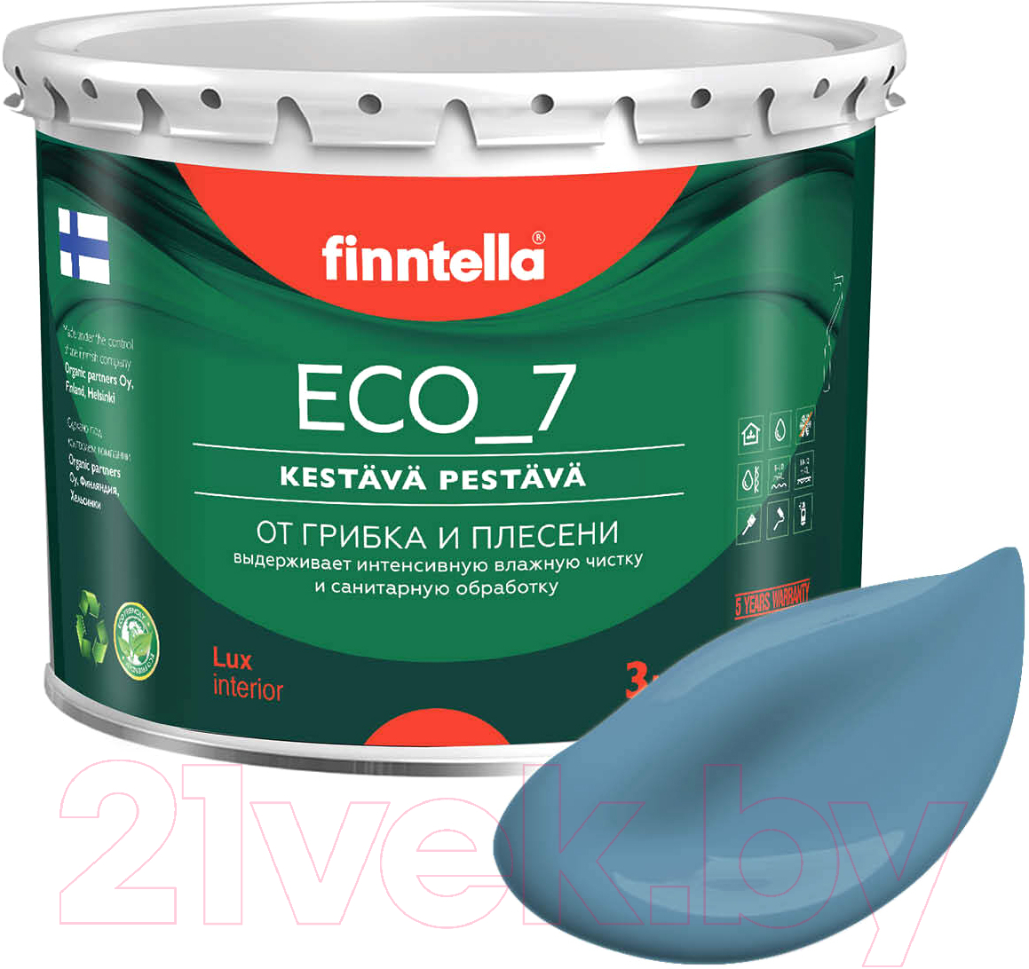 Краска Finntella Eco 7 Terassininen / F-09-2-3-FL013 (2.7л, пастельный синий)