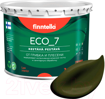 Краска Finntella Eco 7 Kombu / F-09-2-3-FL020 (2.7л, буро-зеленый)