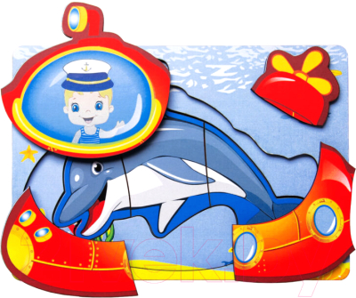 Развивающая игра Сибирские игрушки Вкладыш многослойный морской / 101209