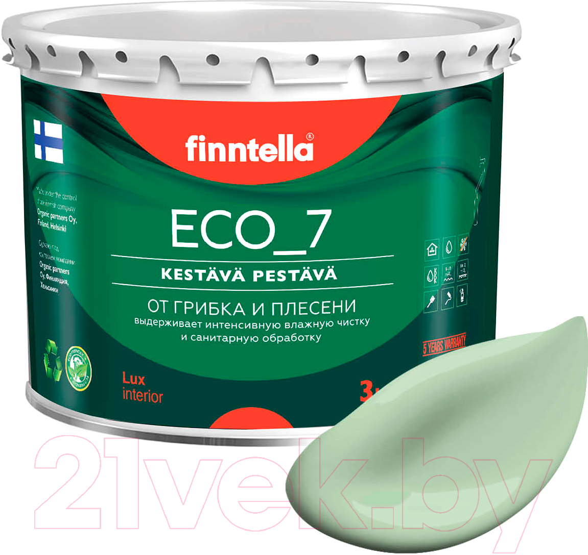 Краска Finntella Eco 7 Omena / F-09-2-3-FL027 (2.7л, светло-зеленый)