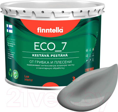 Краска Finntella Eco 7 Tiina / F-09-2-3-FL058 (2.7л, темно-серый)