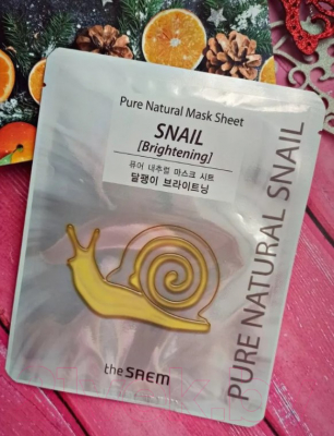 Изображение товара Маска для лица тканевая The Saem Pure Natural Mask Sheet Snail Brightening  (20мл)