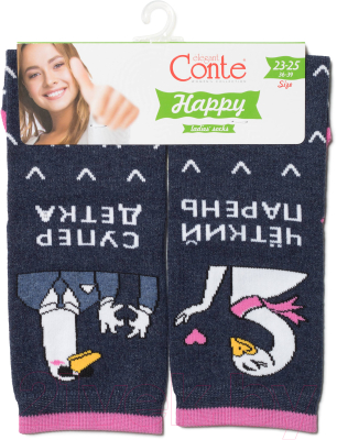 Изображение товара Носки Conte Elegant Happy 172 (р.23-25, темный джинс)