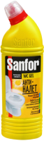 Чистящее средство для унитаза Sanfor WC Gel Антиналет, Лимонная свежесть (1л) - 