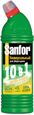 Чистящее средство для ванной комнаты Sanfor Лимонная свежесть Санитарно-гигиеническое Универсал (1л)
