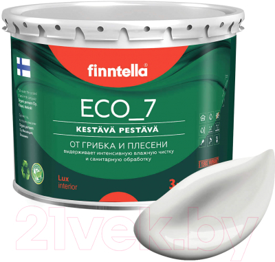 Краска Finntella Eco 7 Pilvi / F-09-2-3-FL050 (2.7л, темно-белый)