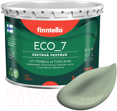 Краска Finntella Eco 7 Pastellivihrea / F-09-2-3-FL042 (2.7л, светло-зеленый хаки)