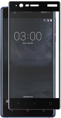 Защитное стекло для телефона Case 3D для Nokia 3 (черный)
