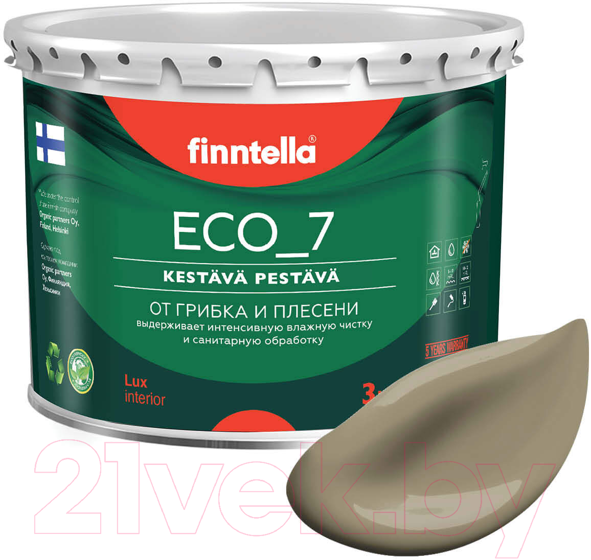 Краска Finntella Eco 7 Ruskea Khaki / F-09-2-3-FL086