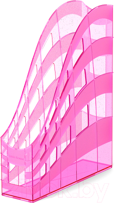 Лоток для бумаг Erich Krause S-Wing Glitter / 55586 (розовый)