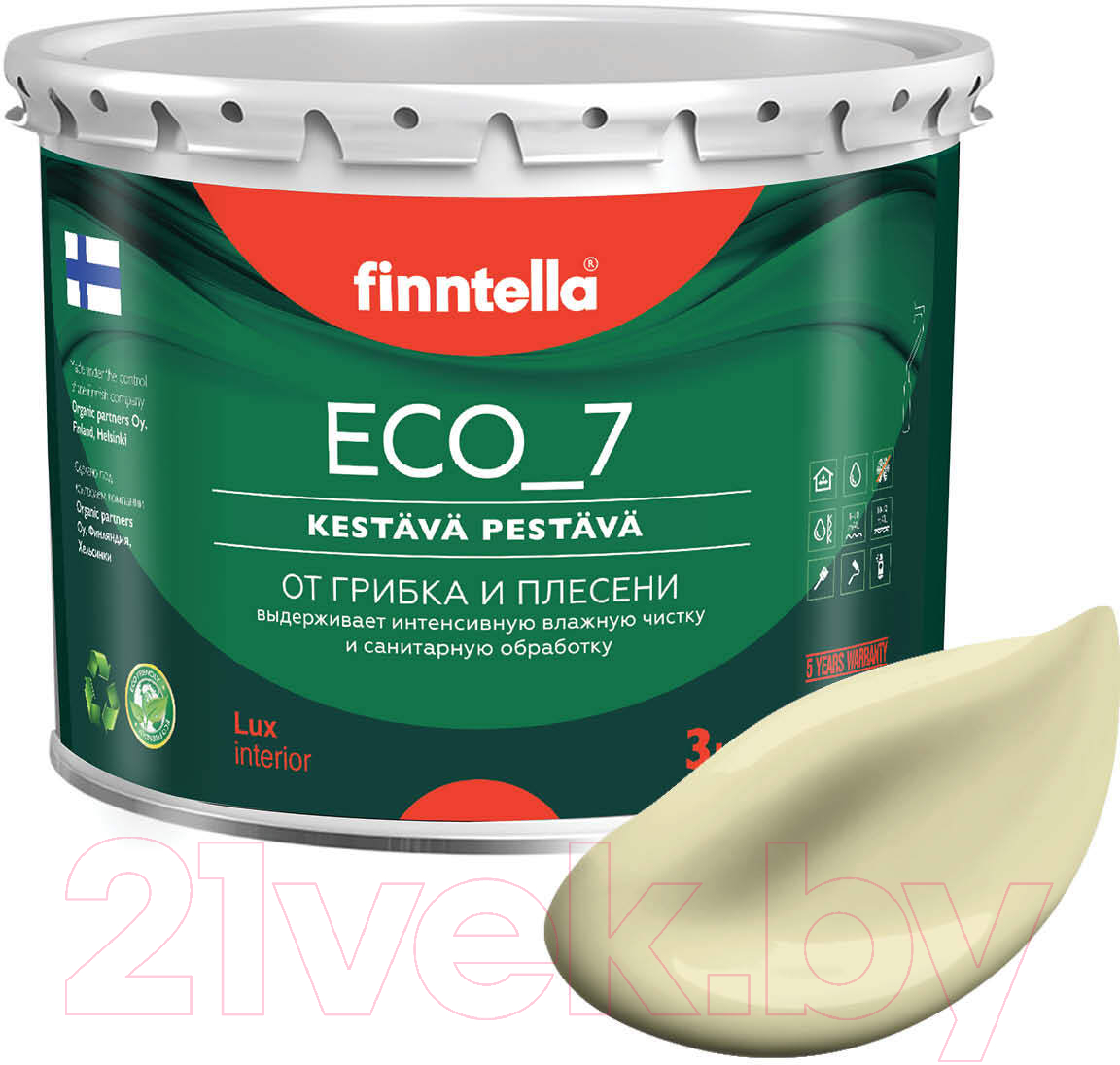 Краска Finntella Eco 7 Cocktail / F-09-2-3-FL119 (2.7л, жемчужно-белый)