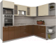 Кухонный гарнитур Интерлиния Мила Gloss 1.88x2.8 правая (ваниль/шоколад) - 