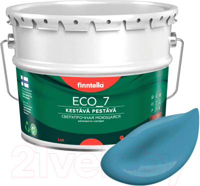 Краска Finntella Eco 7 Terassininen / F-09-2-9-FL013 (9л, пастельный синий)
