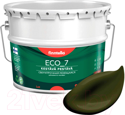 Краска Finntella Eco 7 Kombu / F-09-2-9-FL020 (9л, буро-зеленый)