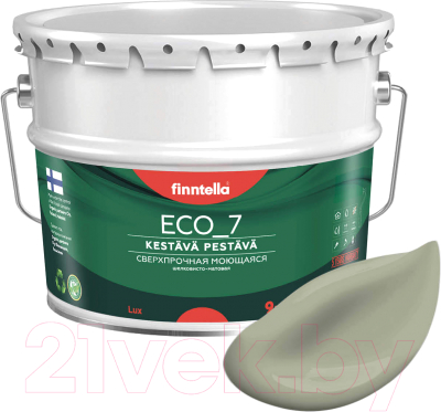 Краска Finntella Eco 7 Suojaa / F-09-2-9-FL024 (9л, серо-зеленый)