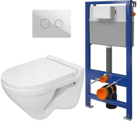 

Унитаз подвесной с инсталляцией Sanita Luxe, Attica SL DM + 52 S97-062 + P-BU-ACN-CIR-PN/Wh/Gl