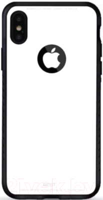 Чехол-накладка Case Glassy для iPhone X (белый, фирменная упаковка)
