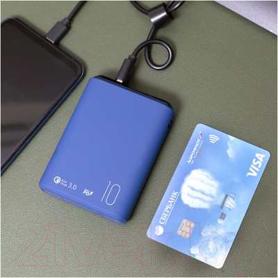 Изображение товара Портативное зарядное устройство Olmio QS-10 10000mAh / 043839 (темно-синий)