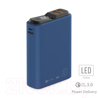 Изображение товара Портативное зарядное устройство Olmio QS-10 10000mAh / 043839 (темно-синий)
