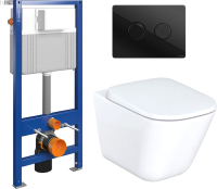 

Унитаз подвесной с инсталляцией Roca, The Gap CleanRim A34647L000 + 52 S97-062 + P-BU-ACN-CIR-PN/Bl/Gl