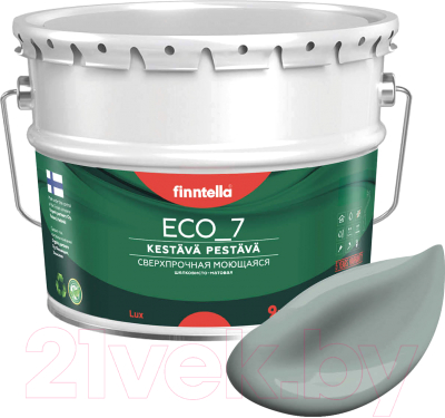 Краска Finntella Eco 7 Sammal / F-09-2-9-FL052 (9л, серо-зеленый)