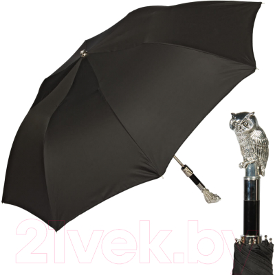 Зонт складной Pasotti Auto Owl Silver Oxford Black