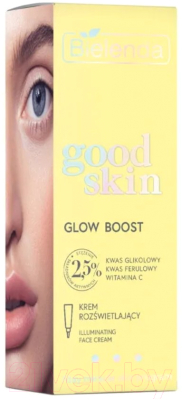 Крем для лица Bielenda Good Skin Glow Boost с гликолевой кислотой витамином С  (50мл)