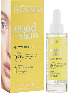 Сыворотка для лица Bielenda Good Skin Glow Boost с гликол кислотой витамином С (30мл)