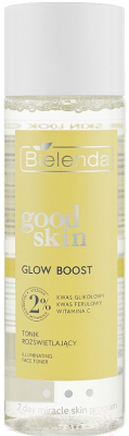 Тоник для лица Bielenda Good Skin Glow Boost с гликолевой кислотой витамином С (200мл)