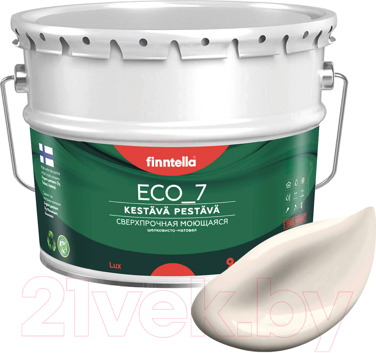 Краска Finntella Eco 7 Samppanja / F-09-2-9-FL092 (9л, светло-бежевый)