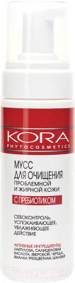Пенка для умывания Kora Для очищения проблемной и жирной кожи с пребиотиками  (160мл)