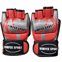 Перчатки для единоборств Vimpex Sport ММА 6060 (M, красный/серый) - 