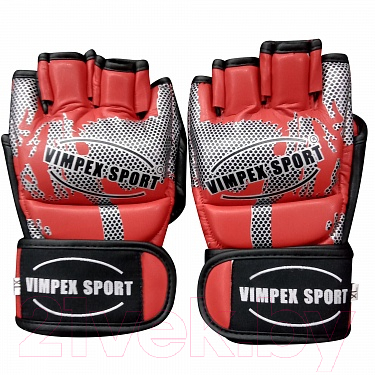 Перчатки для единоборств Vimpex Sport ММА 6060 (M, красный/серый)