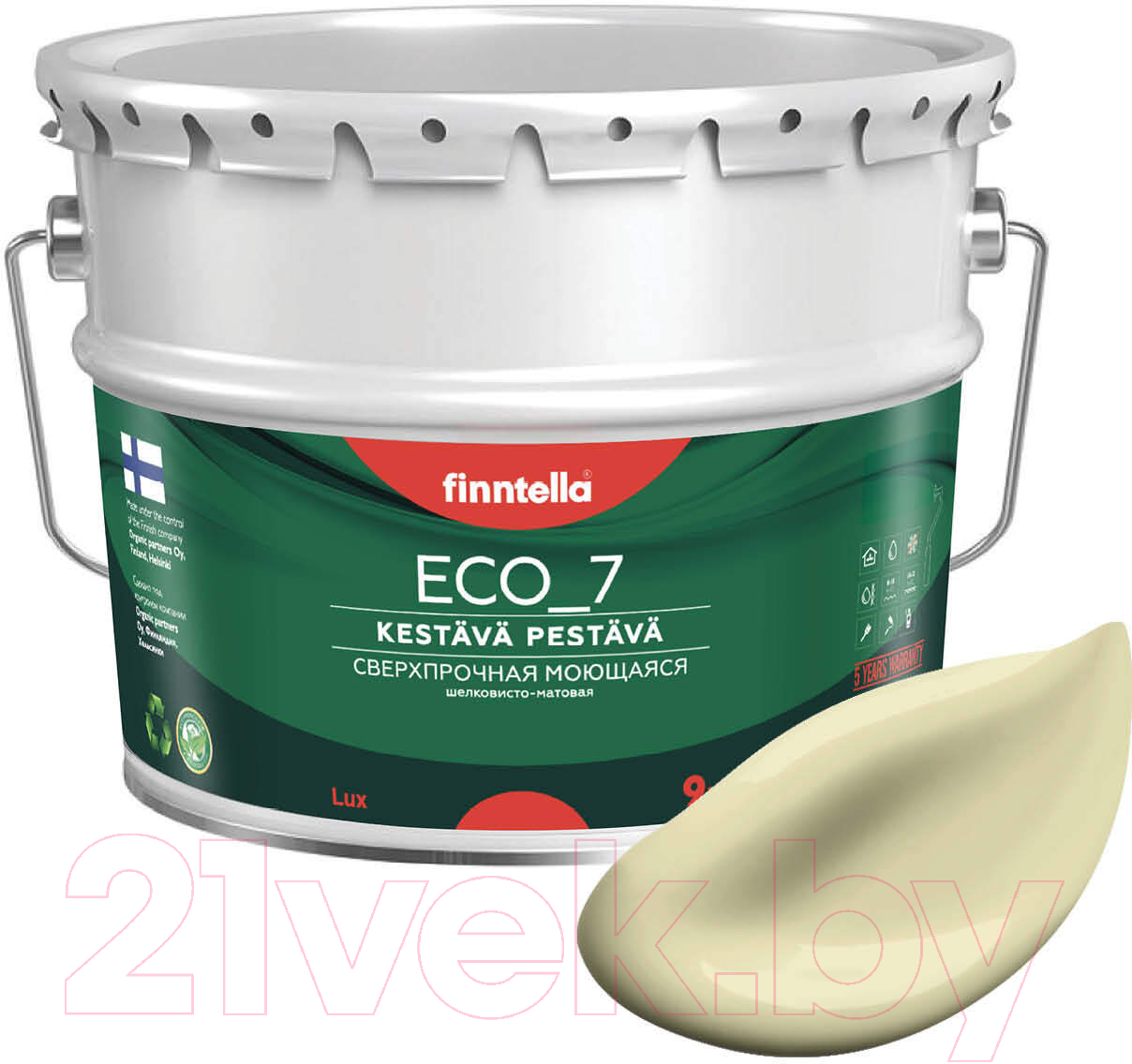 Краска Finntella Eco 7 Cocktail / F-09-2-9-FL119 (9л, жемчужно-белый)