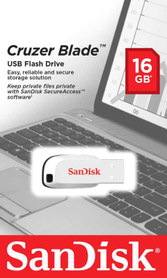 Usb flash накопитель SanDisk Cruzer Blade White 16GB (SDCZ50C-016G-B35W)