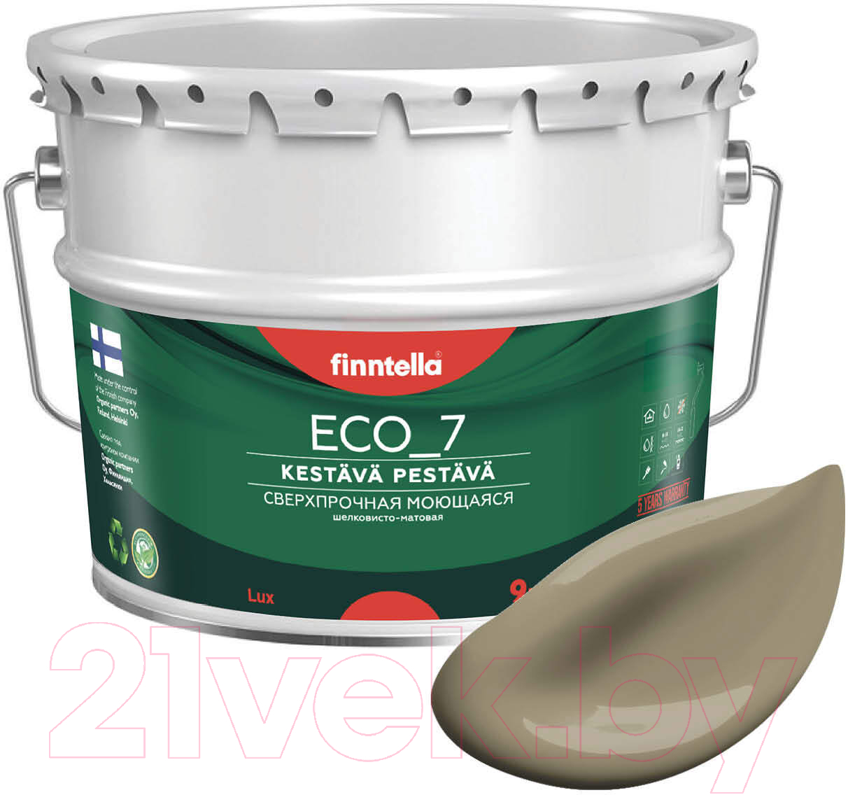 Краска Finntella Eco 7 Ruskea Khaki / F-09-2-9-FL086